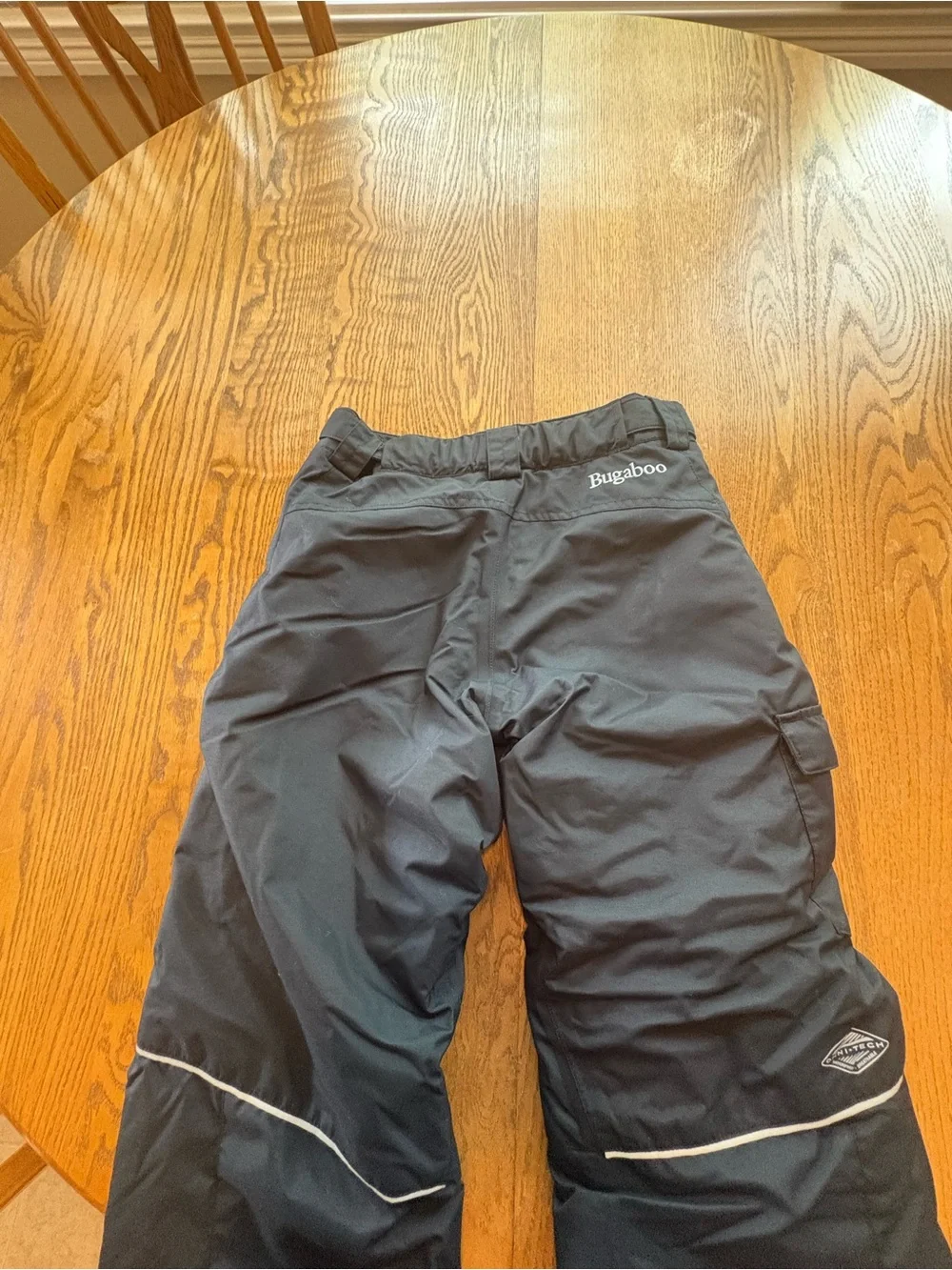 COLUMBIA BUGABOO Boys M 10-12 Black Cargo Snow Ski Pants Kids Unisex EUC
